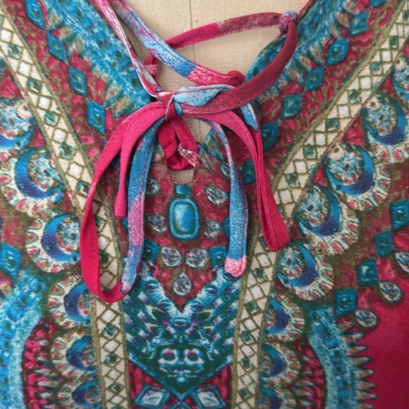 Belle by Kim Gravel Vibrant Pink and Blue Tunic - Picture 3 of 4
